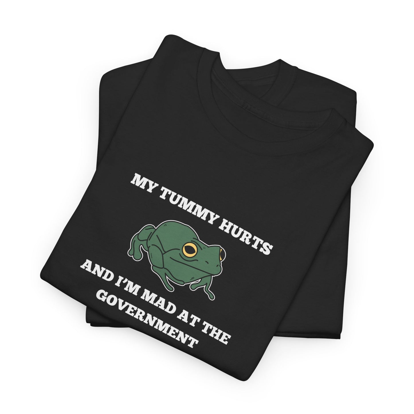 'My Tummy Hurts and I'm Mad at the Government' - Funny Unisex Heavy Cotton Tee -