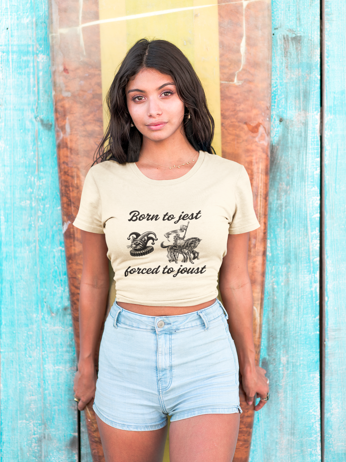 Funny Unisex Graphic Tee - 'Born to Jest, Forced to Joust' Shirt