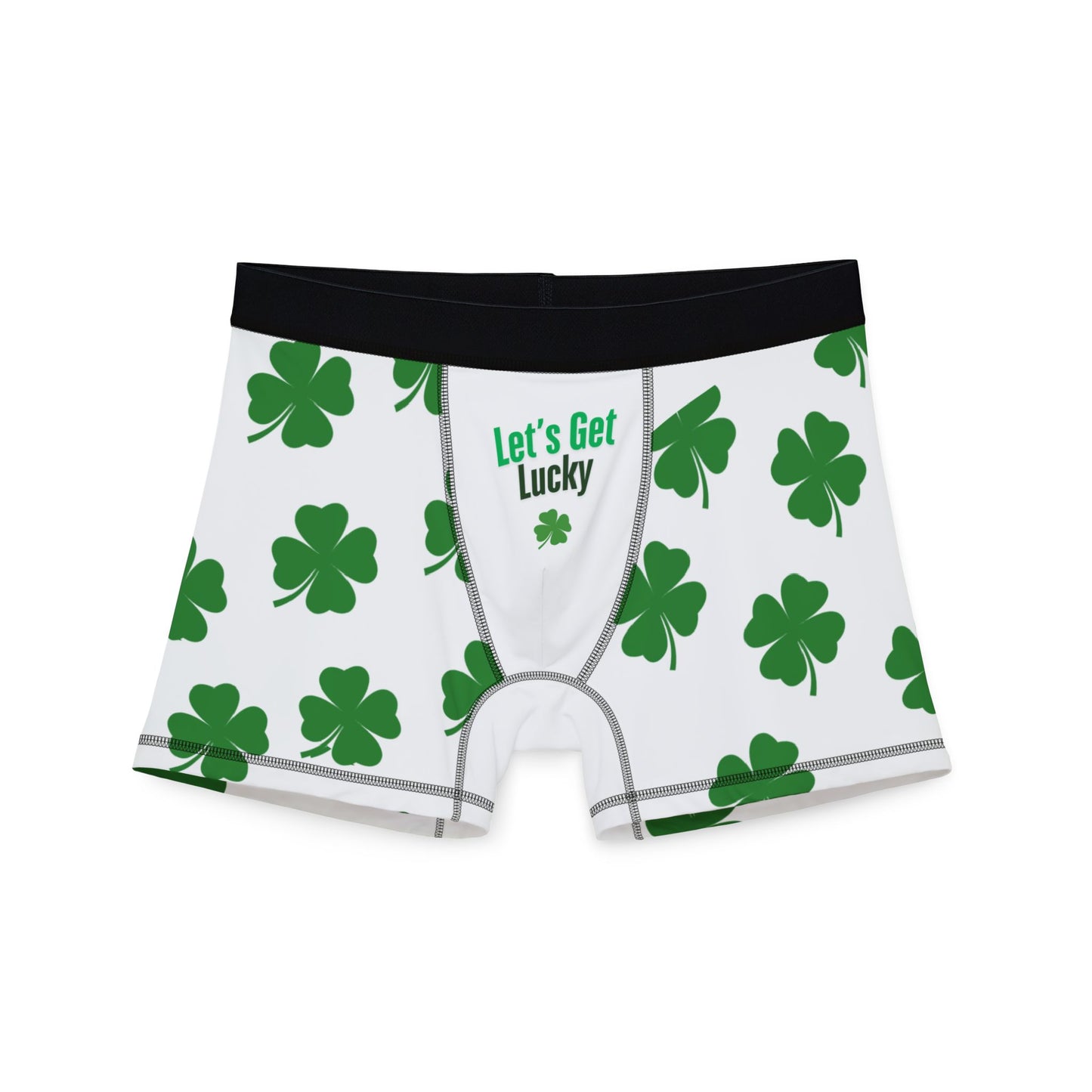 St. Patrick's Day Boxers - Let's Get Lucky Shamrock Men's Underwear