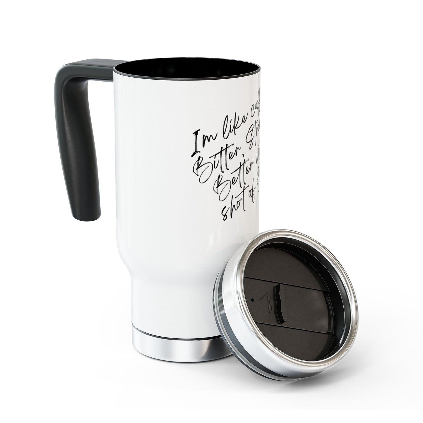 Bitter & Strong Coffee Lover's Stainless Steel Mug with Handle