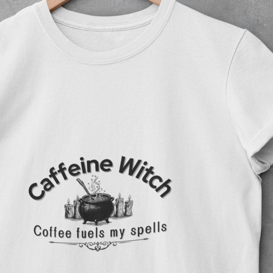 Caffeine Witch, Coffee Fuels My Spells Halloween Shirt
