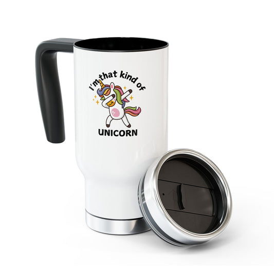 Fun Unicorn Tumbler - 14oz Stainless Steel with Handle