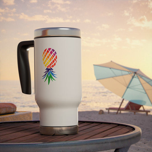 Tropical Pineapple Tumbler - 14oz Stainless Steel with Handle