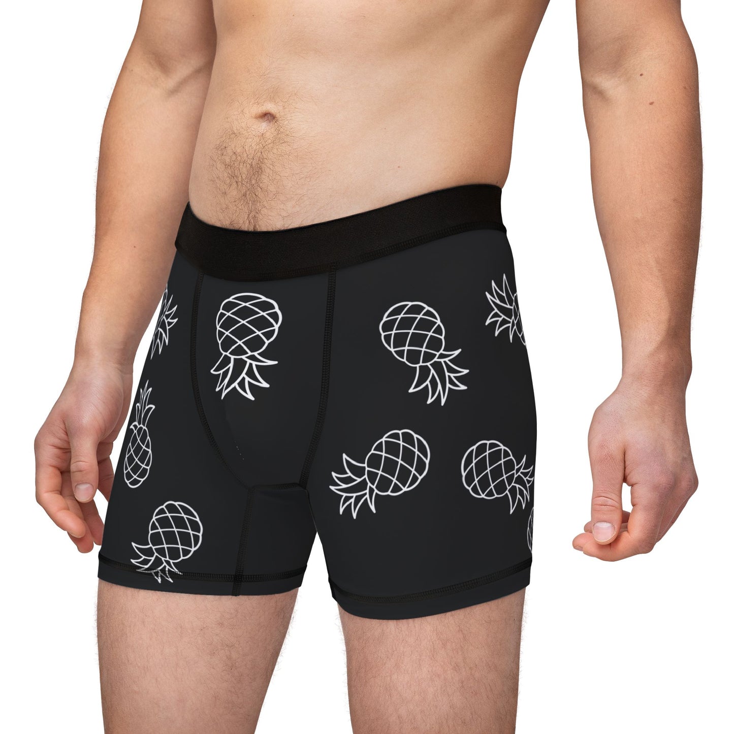 Black & White Pineapple Men's Boxers