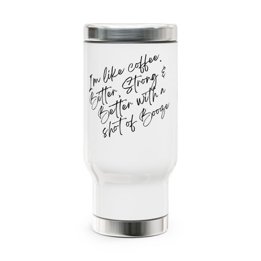 Bitter & Strong Coffee Lover's Stainless Steel Mug with Handle