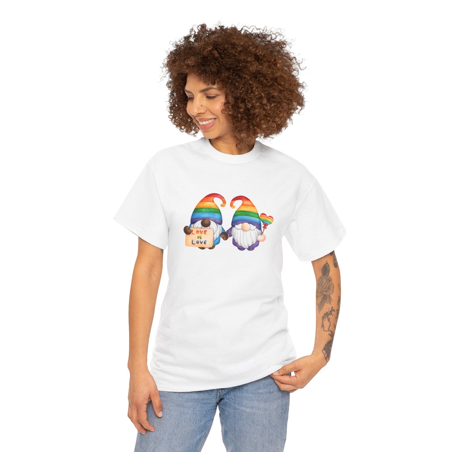 Love & Pride Gnome Unisex Heavy Cotton Tee