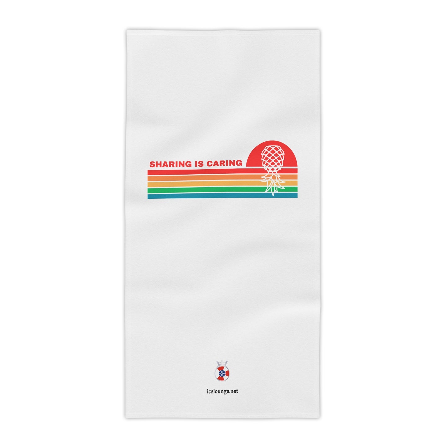 Retro Sharing is Caring Beach Towel