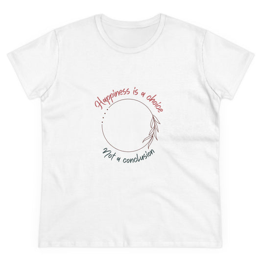 Happiness is a Mindset - Women's Midweight Cotton T-Shirt