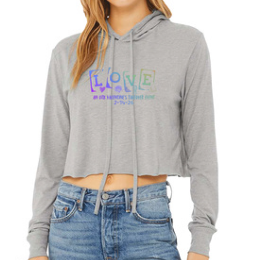Love - Women’s Triblend Crop Long Sleeve Hoodie Tee
