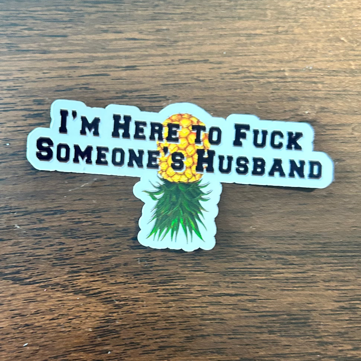 Here to Fuck Someone's Husband Sticker