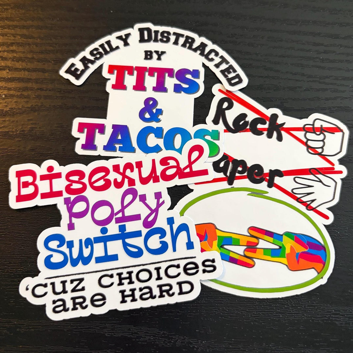 Easily Distracted by Tits and Tacos Sticker