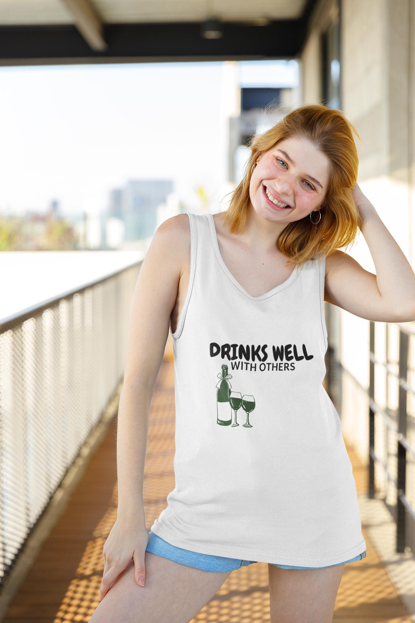 Drinks Well with Others - Wine Lover's Tank Top
