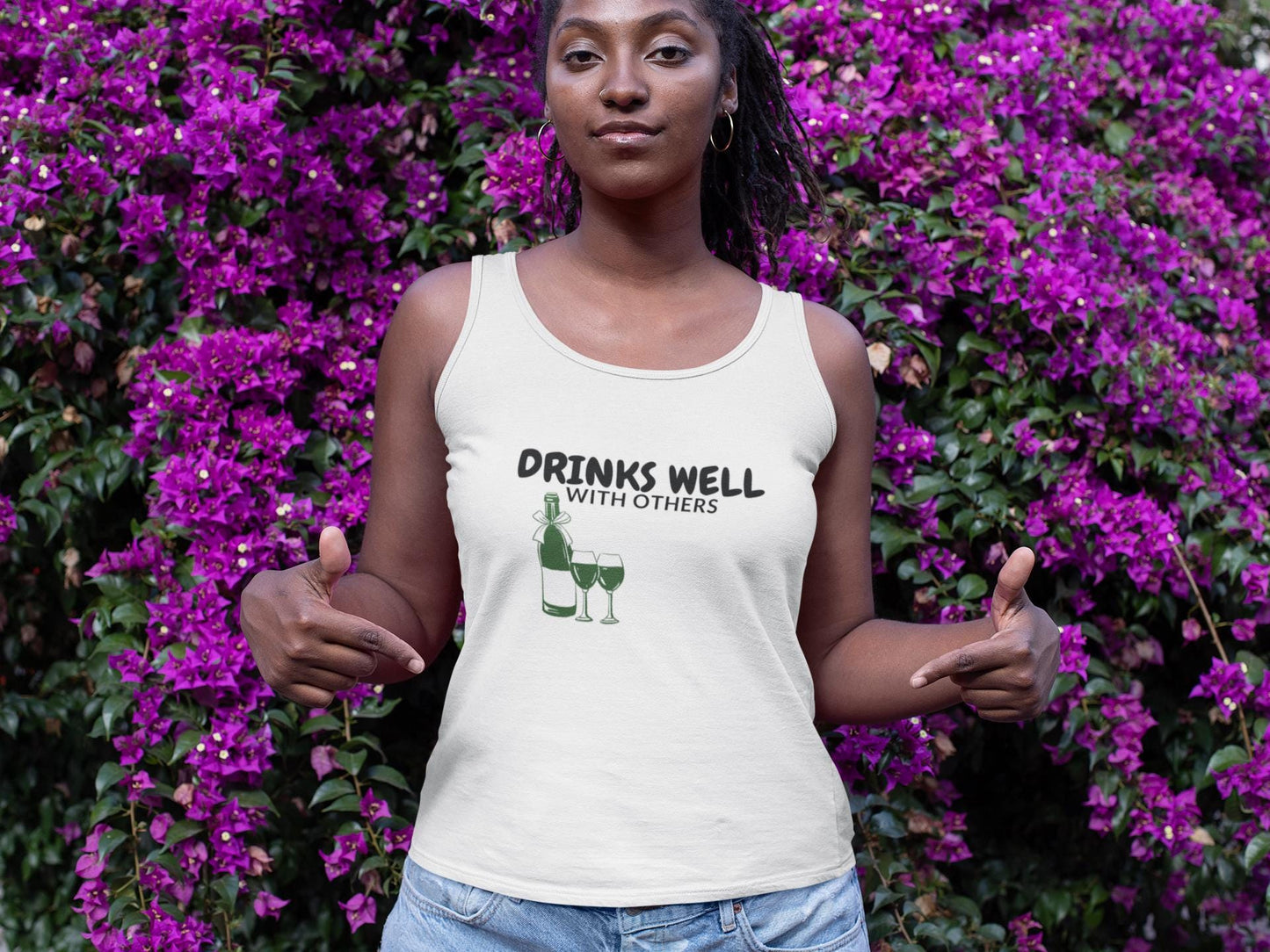 Drinks Well with Others - Wine Lover's Tank Top